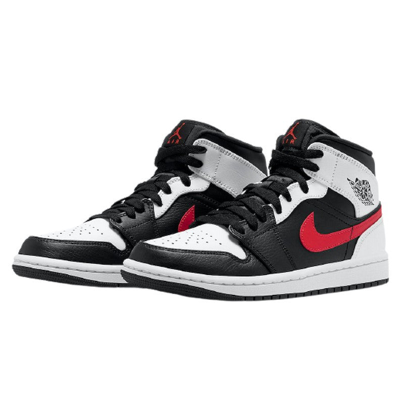 Air Jordan Air Jordan 1 Mid Black Chile Red White - 554724-075 / 554725-075