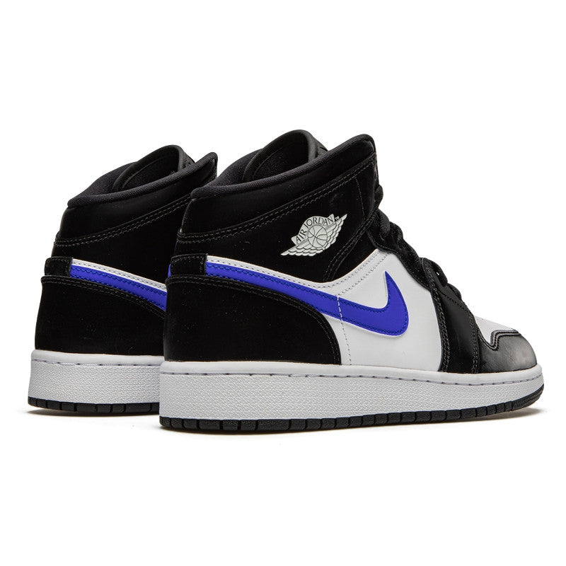Air Jordan Air Jordan 1 Mid Black Racer Blue White - 554725-084
