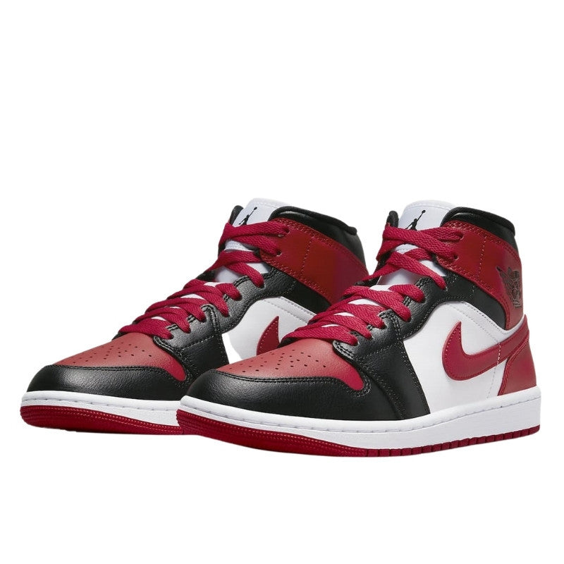 Air Jordan Air Jordan 1 Mid White Bred Toe - BQ6472-079