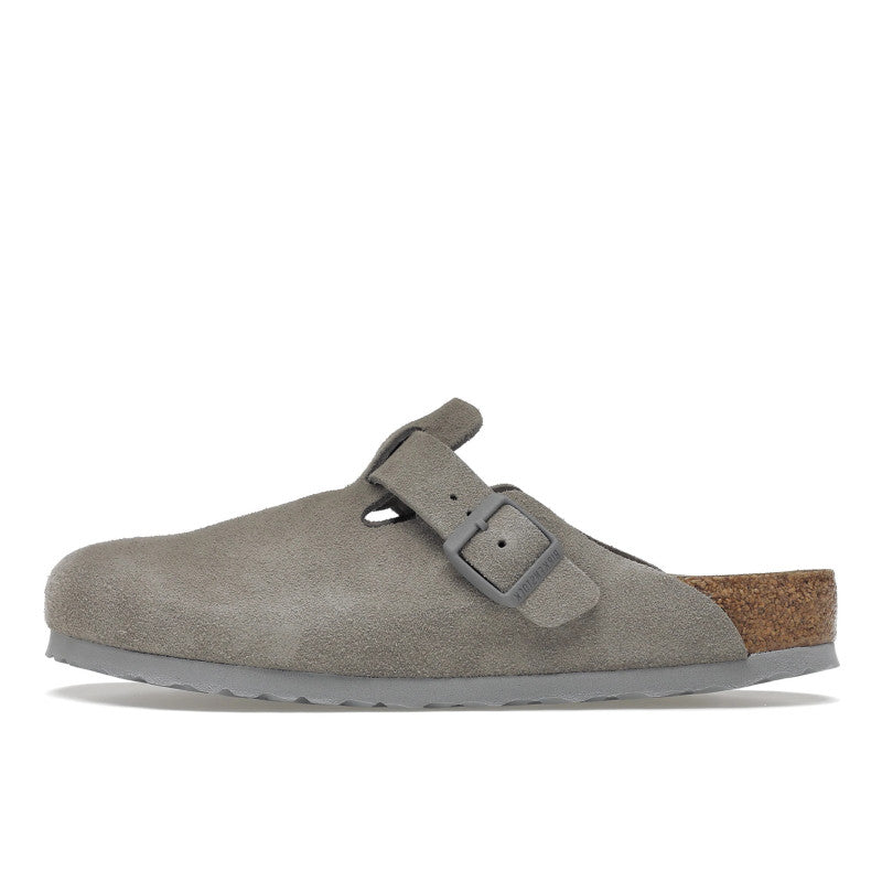 Birkenstock Boston Soft Footbed Suede Stone Coin - 1020549/1020526
