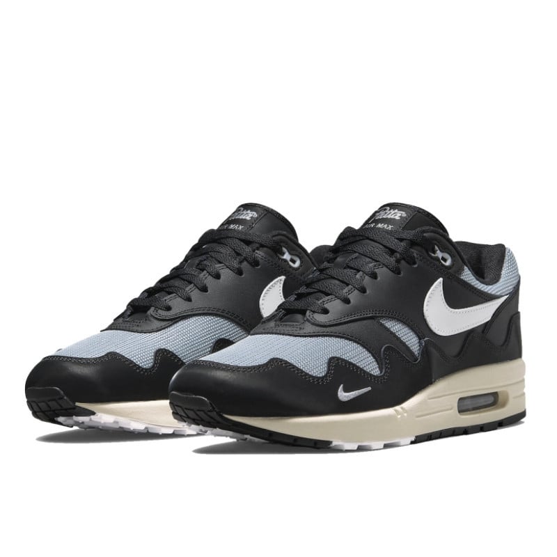 Nike Air Max 1 Patta Black Grey (Special Box + Bracelet) - DQ0299-001