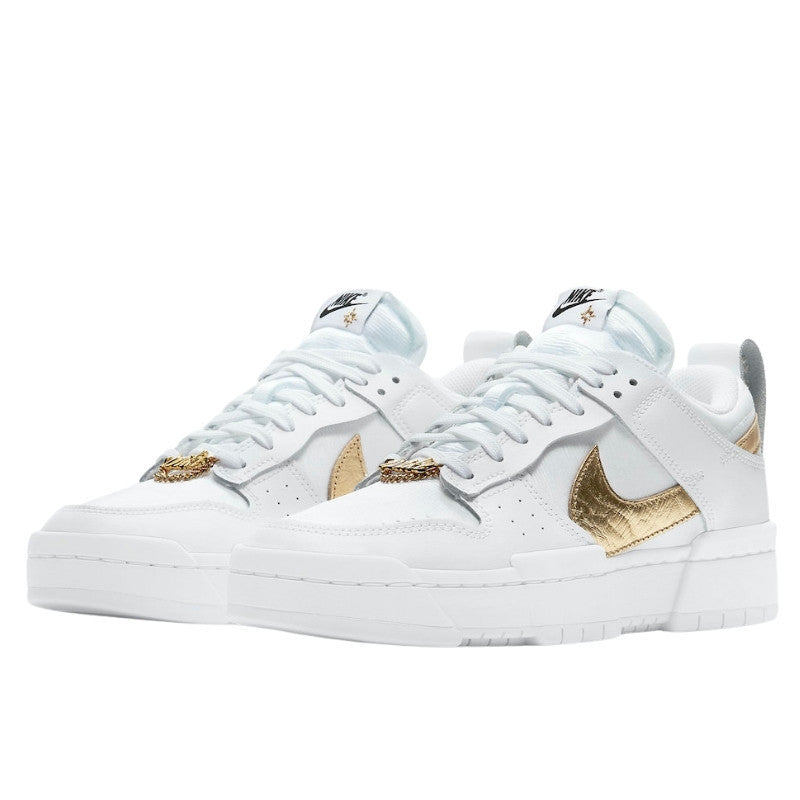 Nike Dunk Low Disrupt White Metallic Gold - DD9676-100