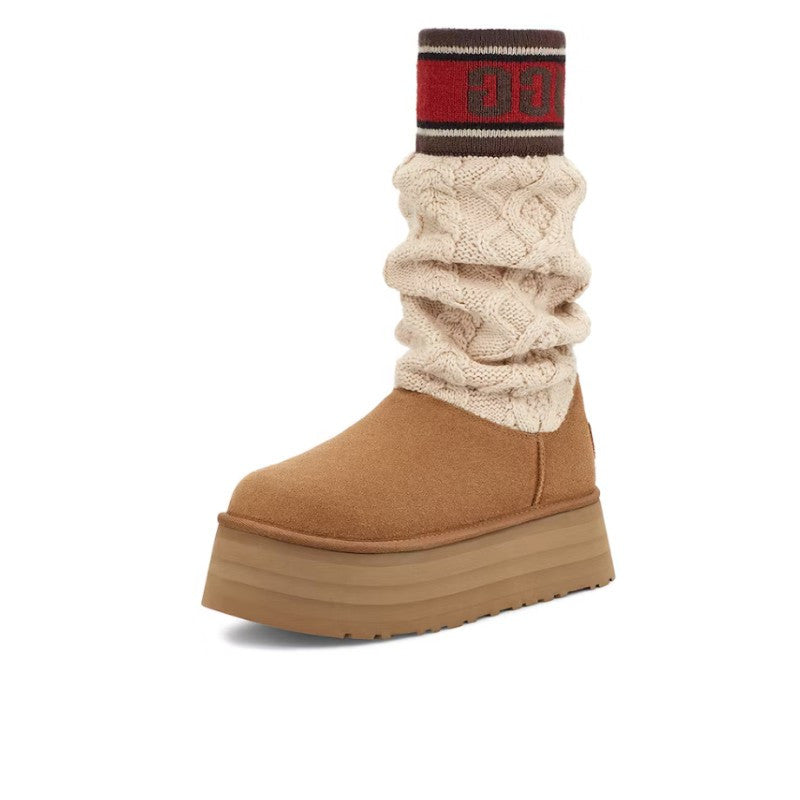 UGG Classic Sweater Letter Boot Chestnut - 1144045-CHE