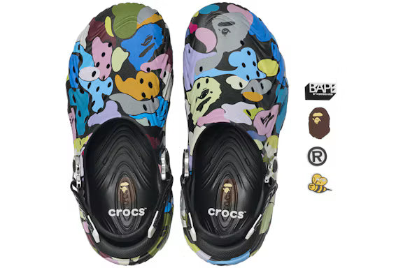 Crocs x Bape Echo II Clog Rainbow Camo Black