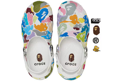 Crocs x Bape Echo II Clog Pure Rainbow Camo White