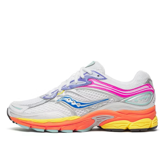 Saucony ProGrid Omni 9 White Multi Pink Orange Yellow