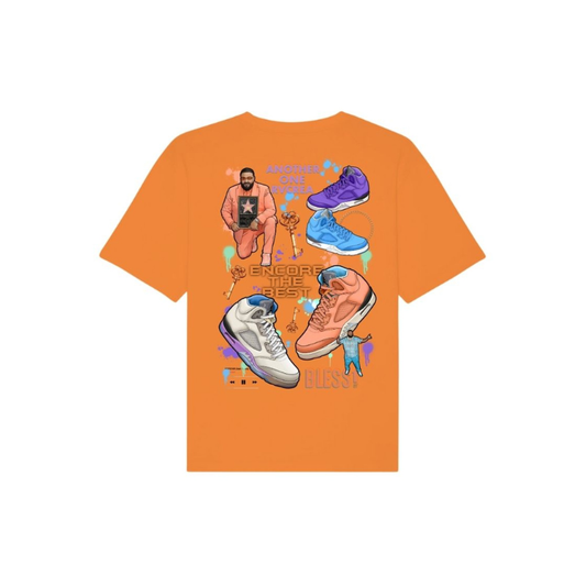 ENCORE Sneakers X RVCREA 'DJ Kaled J5' T-shirt (orange)