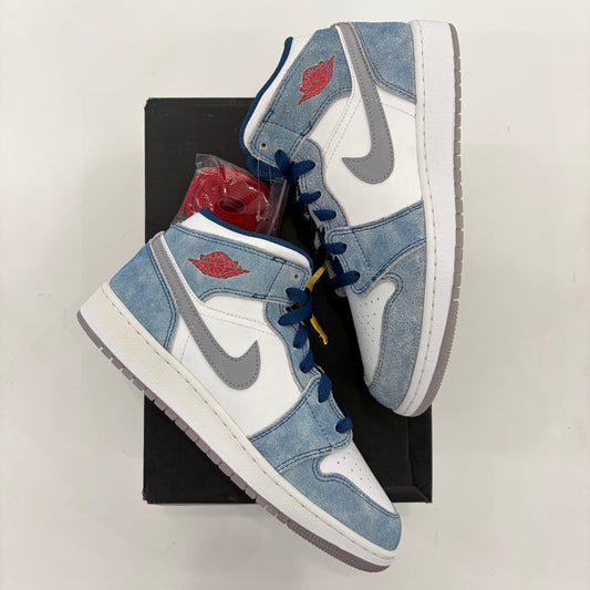 Air Jordan 1 Mid French Blue Fire Red