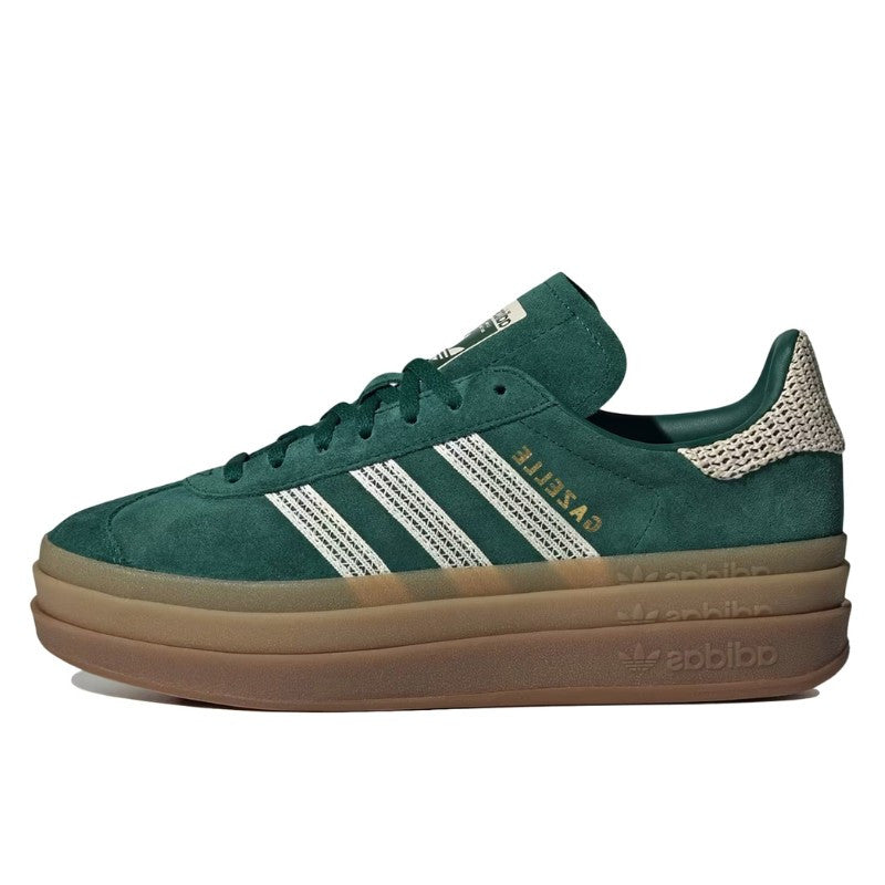 Adidas Gazelle Bold Collegiate Green White Gold - JS3358