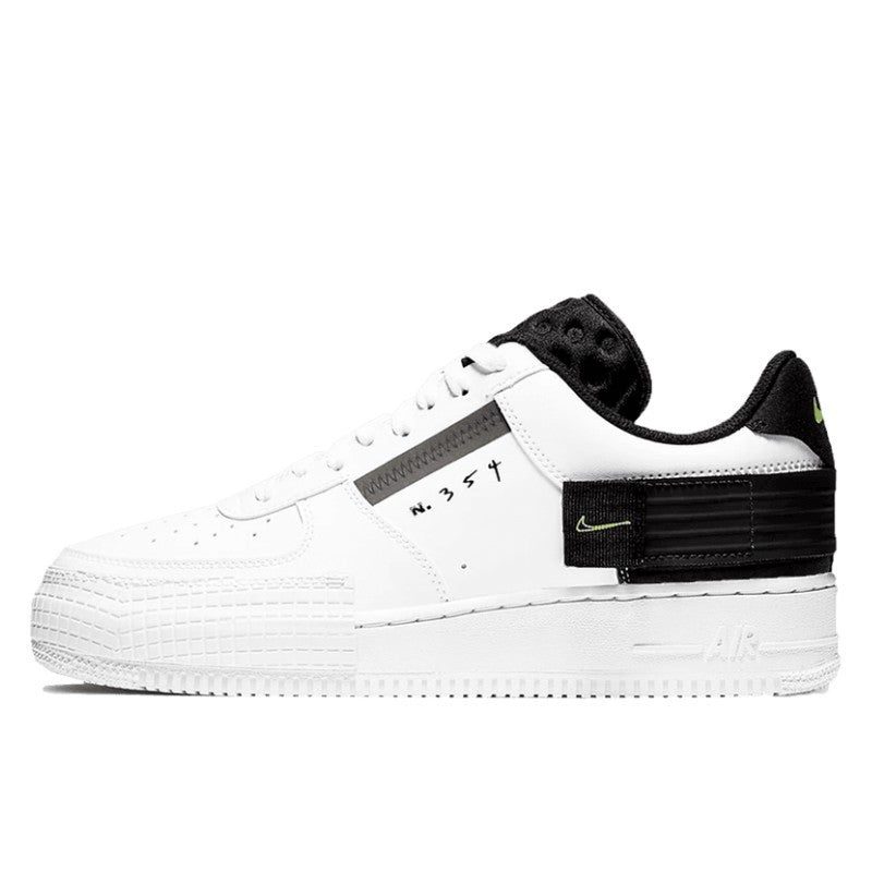 Nike Air Force 1 Low Drop Type White Black Volt - AT7859-101