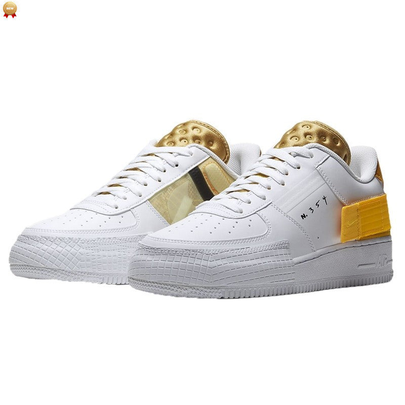 Nike Air Force 1 Low Drop Type White Gold Yellow - AT7859-100