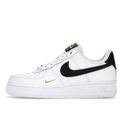 Nike Air Force 1 Low '07 Essential White Black Gold Mini Swoosh - CZ0270-102