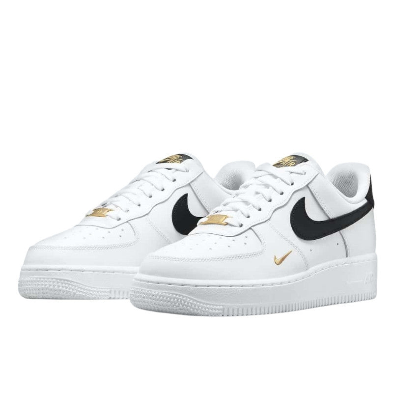 Nike Air Force 1 Low '07 Essential White Black Gold Mini Swoosh - CZ0270-102