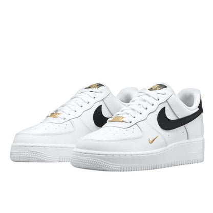 Nike Air Force 1 Low '07 Essential White Black Gold Mini Swoosh - CZ0270-102