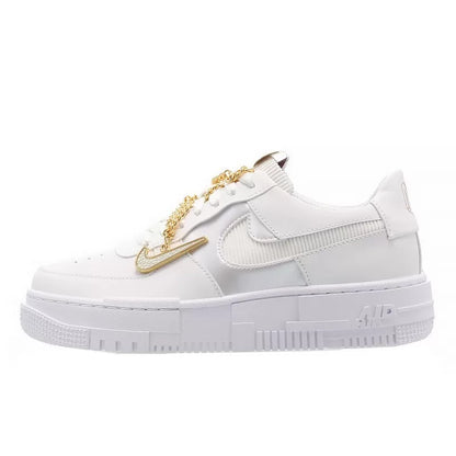 Nike Air Force 1 Low Pixel Grey Gold Chain - DC1160-100