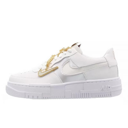 Nike Air Force 1 Low Pixel Grey Gold Chain - DC1160-100