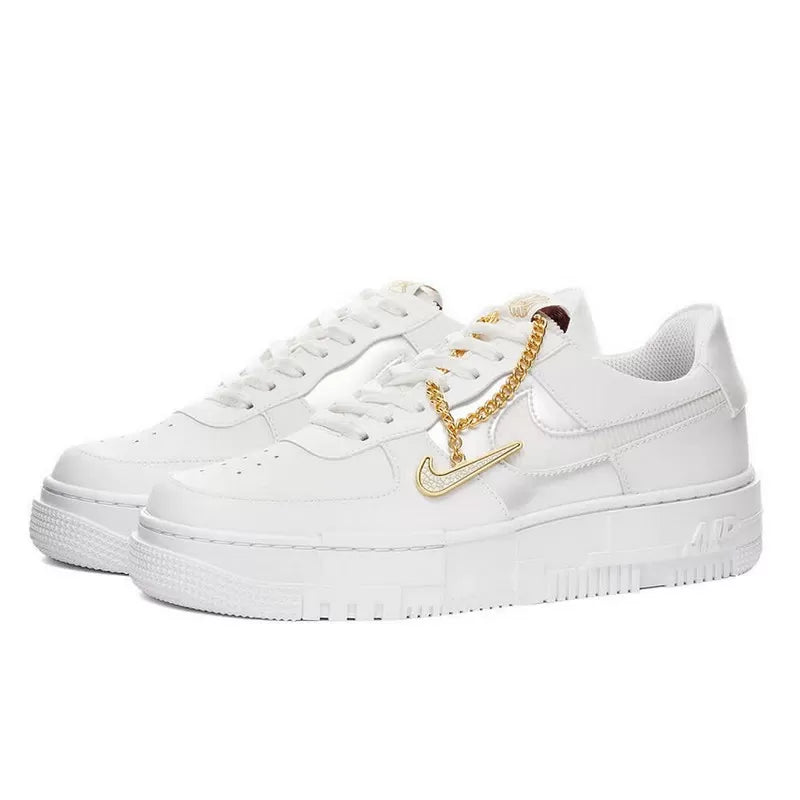 Nike Air Force 1 Low Pixel Grey Gold Chain - DC1160-100