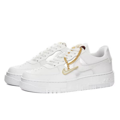 Nike Air Force 1 Low Pixel Grey Gold Chain - DC1160-100