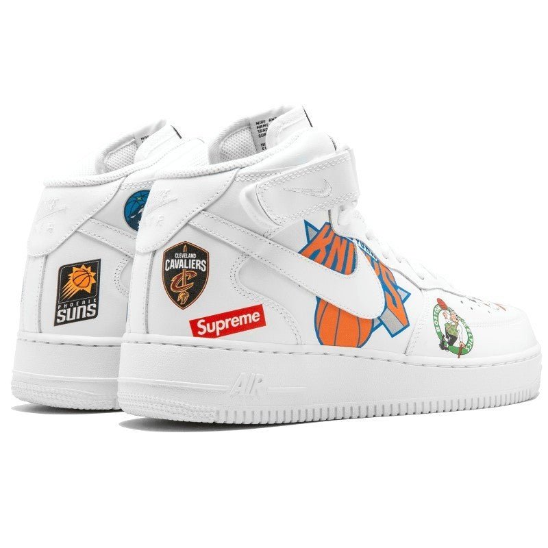 Nike Air Force 1 Mid Supreme NBA White - AQ8017-100
