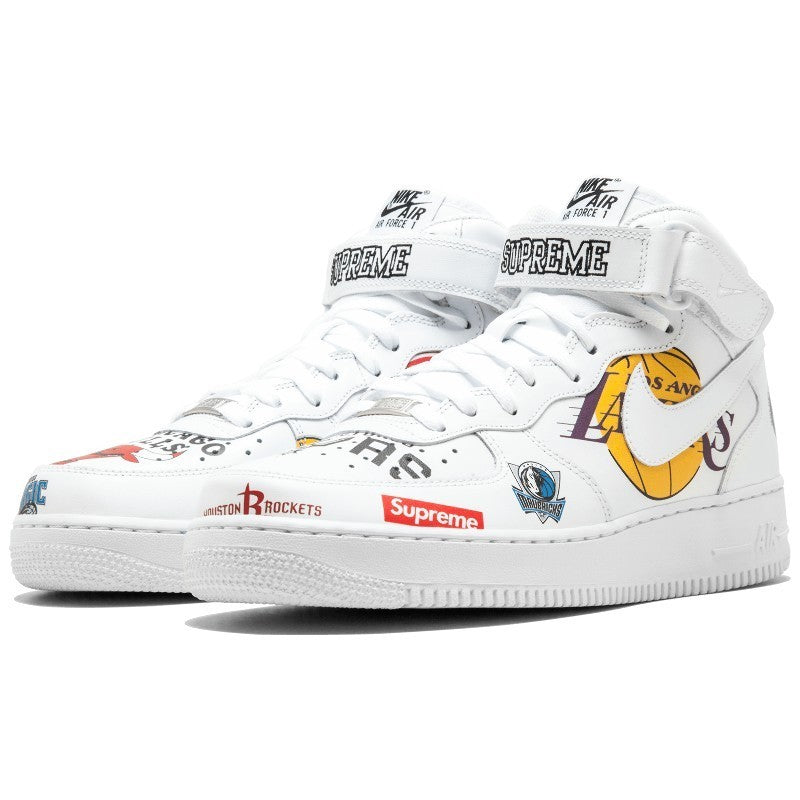 Nike Air Force 1 Mid Supreme NBA White - AQ8017-100