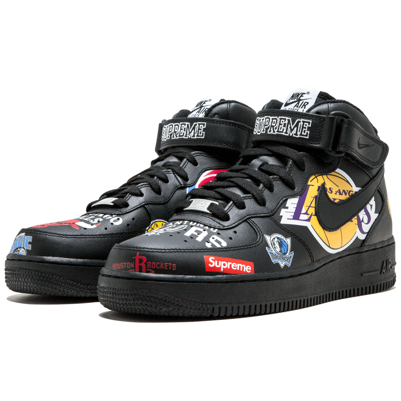 Nike Air Force 1 Mid Supreme NBA Black - AQ8017-001