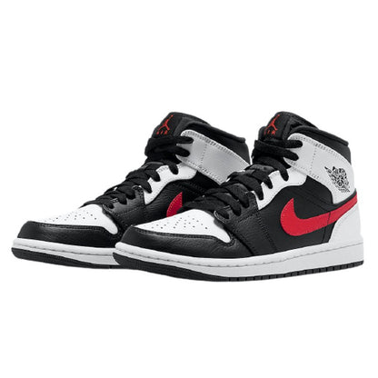 Air Jordan Air Jordan 1 Mid Black Chile Red White - 554724-075 / 554725-075