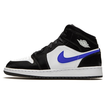 Air Jordan Air Jordan 1 Mid Black Racer Blue White - 554725-084