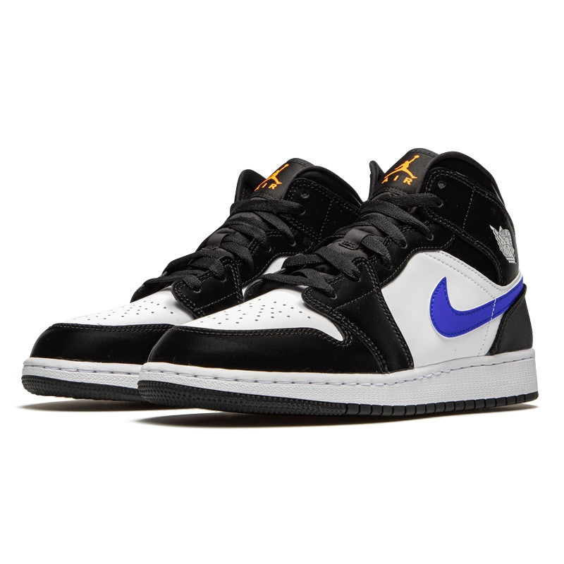 Air Jordan Air Jordan 1 Mid Black Racer Blue White - 554725-084