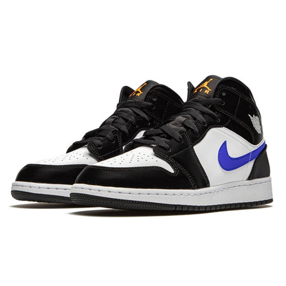 Air Jordan Air Jordan 1 Mid Black Racer Blue White - 554725-084