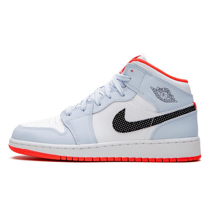 Air Jordan Air Jordan 1 Mid Half Blue Polka Dot Swoosh - 555112-400