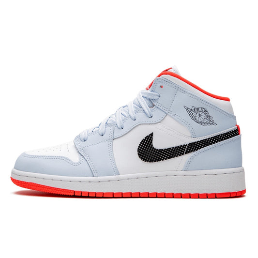 Air Jordan Air Jordan 1 Mid Half Blue Polka Dot Swoosh - 555112-400