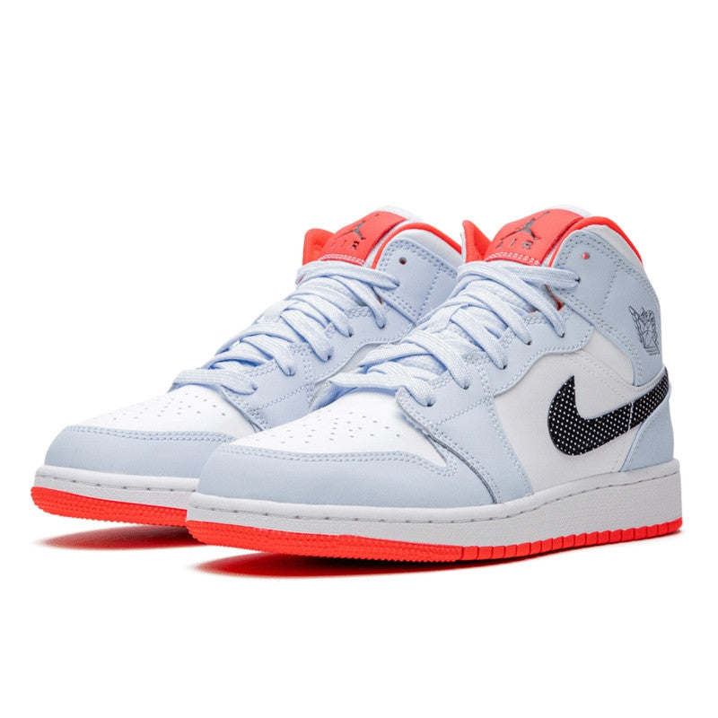 Air Jordan Air Jordan 1 Mid Half Blue Polka Dot Swoosh - 555112-400
