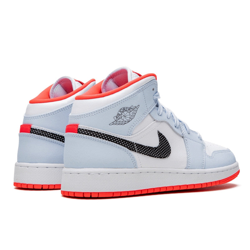 Air Jordan Air Jordan 1 Mid Half Blue Polka Dot Swoosh - 555112-400