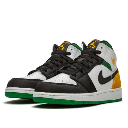 Air Jordan Air Jordan 1 Mid SE White Laser Orange Lucky Green - 852542-101 / BQ6931-101