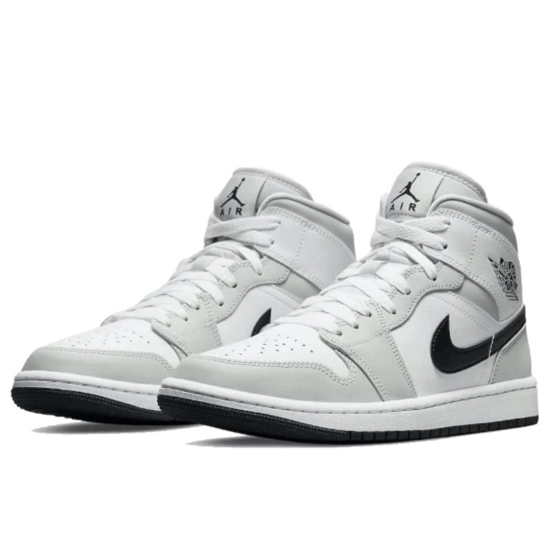 Air Jordan Air Jordan 1 Mid White Light Smoke Grey - BQ6472-015
