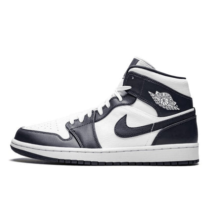 Air Jordan Air Jordan 1 Mid White Metallic Gold Obsidian - 554724-174 / 554725-174