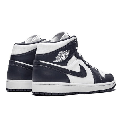 Air Jordan Air Jordan 1 Mid White Metallic Gold Obsidian - 554724-174 / 554725-174