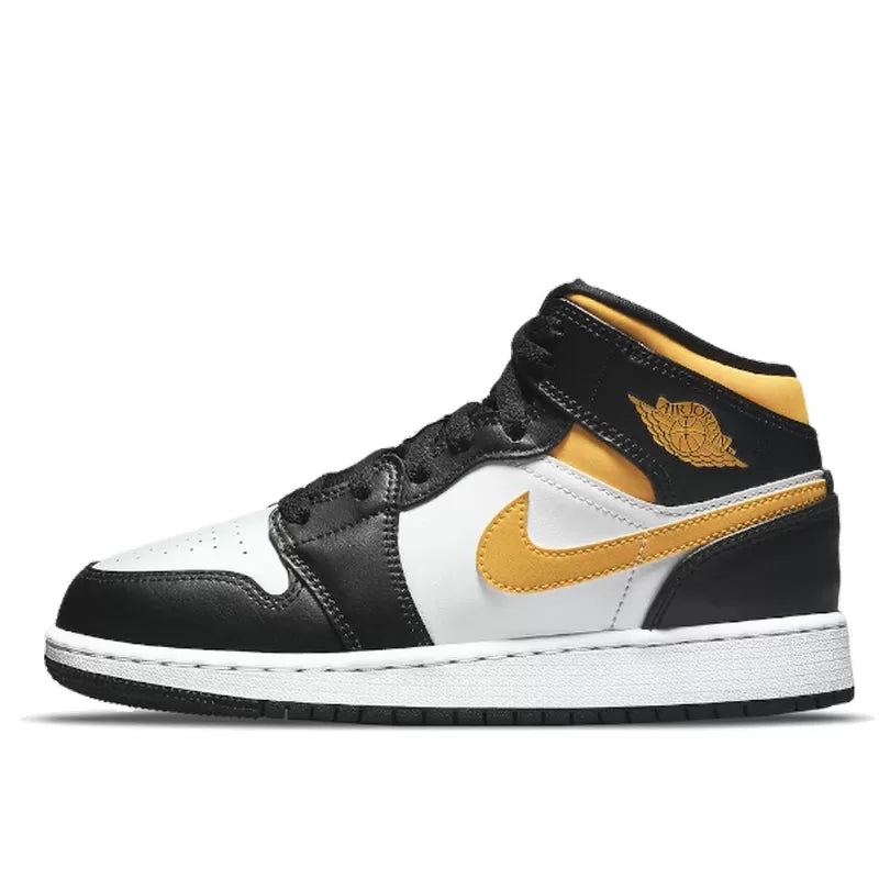 Air Jordan Air Jordan 1 Mid White Pollen Black - 554724-177 / 554725-177