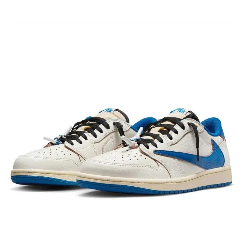 Air Jordan Air Jordan 1 Retro Low OG SP Fragment x Travis Scott Sail Military Blue - DM7866-104