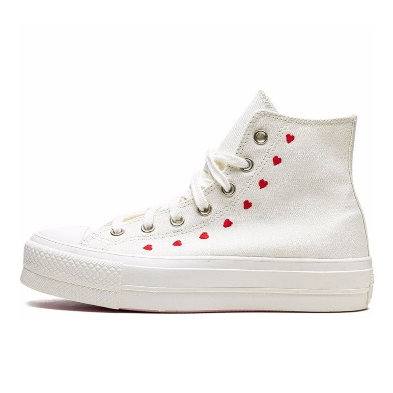 Converse Chuck Taylor All Star Lift Hi White Red - A01599C