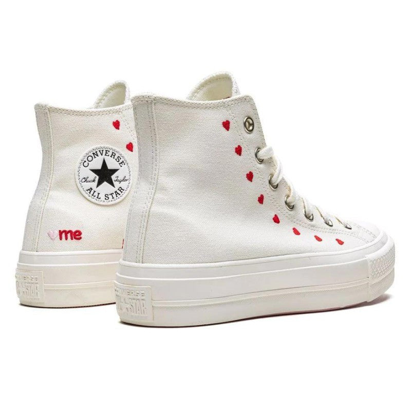 Converse Chuck Taylor All Star Lift Hi White Red - A01599C