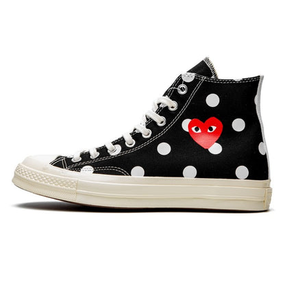 Converse Chuck Taylor All-Star 70s Hi Comme des Garçons PLAY Polka Dot Black - 157250C