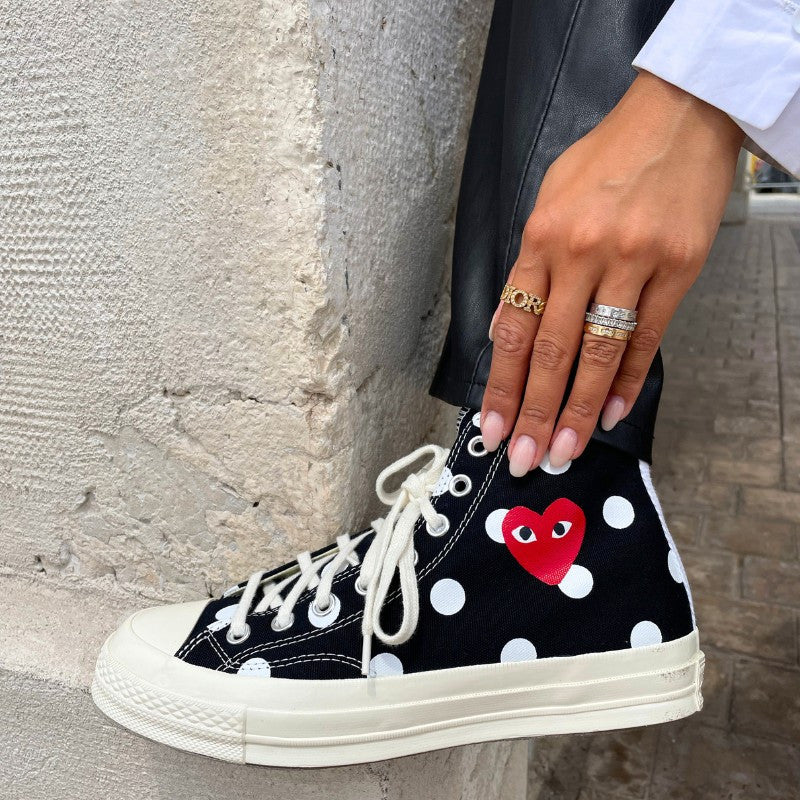Converse Chuck Taylor All-Star 70s Hi Comme des Garçons PLAY Polka Dot Black - 157250C