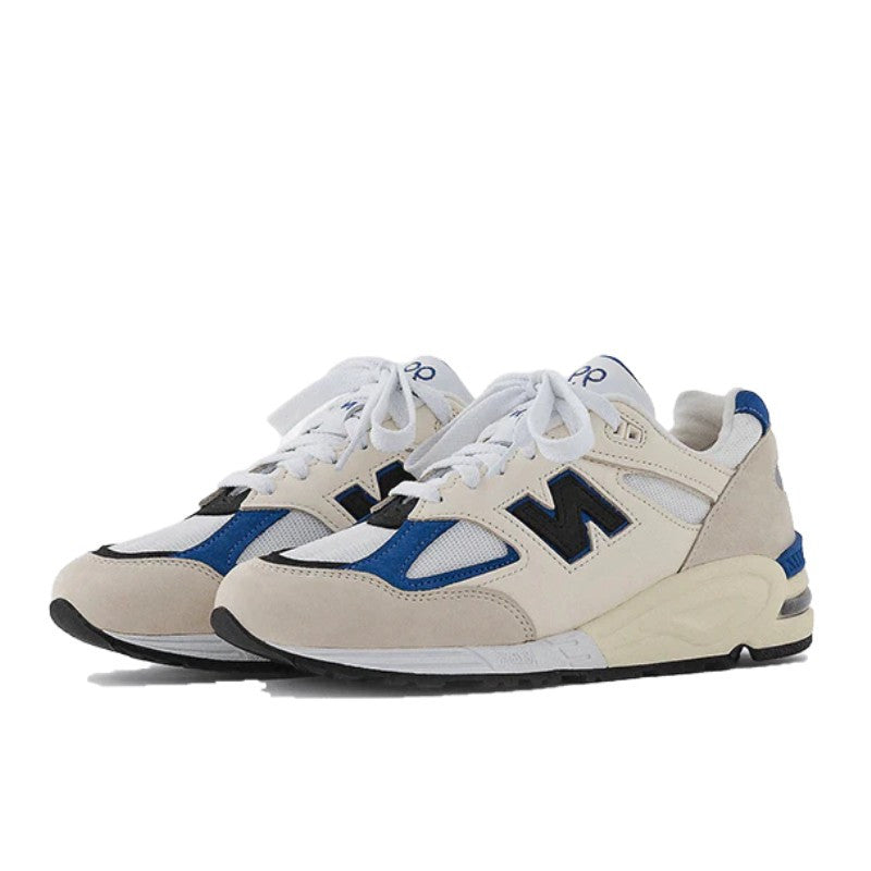 New Balance 990 v2 Made In USA White Blue - M990WB2