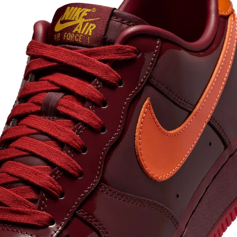 Nike Air Force 1 Low Patent Leather Dark Team Red Safety Orange - IO4489-601