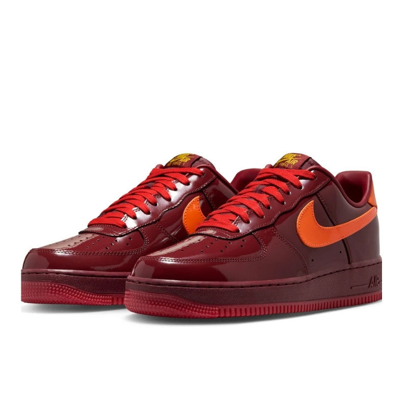 Nike Air Force 1 Low Patent Leather Dark Team Red Safety Orange - IO4489-601
