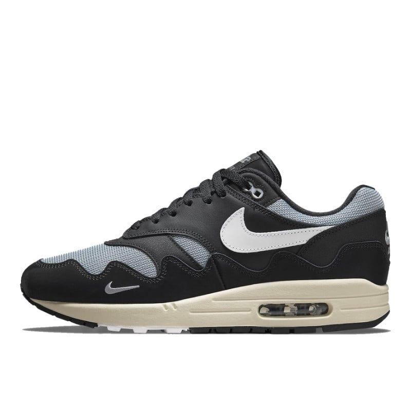 Nike Air Max 1 Patta Black Grey (Special Box + Bracelet) - DQ0299-001