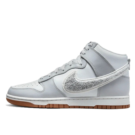 Nike Dunk High Retro Chenille Swoosh White Grey - DR8805-003