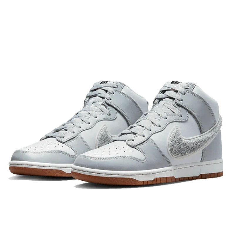 Nike Dunk High Retro Chenille Swoosh White Grey - DR8805-003