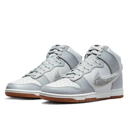 Nike Dunk High Retro Chenille Swoosh White Grey - DR8805-003